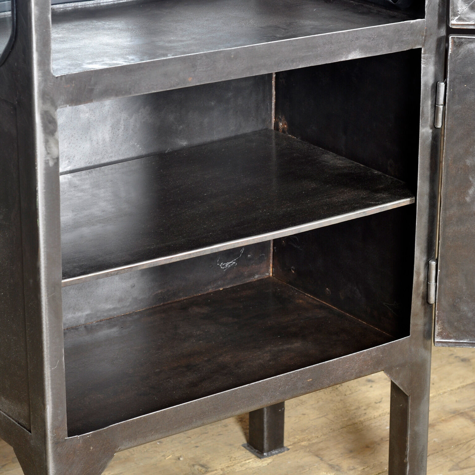 Vintage Iron And Glass Display Cabinet, 1970s