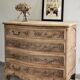 Louis XV style curved chest of drawers with 4 drawers in raw solid oak