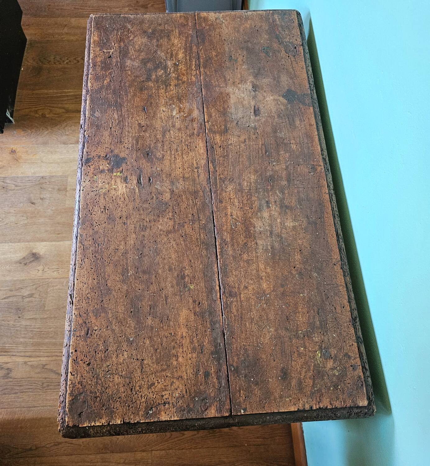 XVIIth century oak table brutalist style