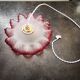 Old suspension opaline pink purple serrated handkerchief art deco 1930 TBE