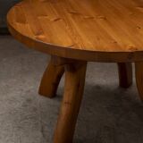 Table basse ronde en pin, Danemark 1960