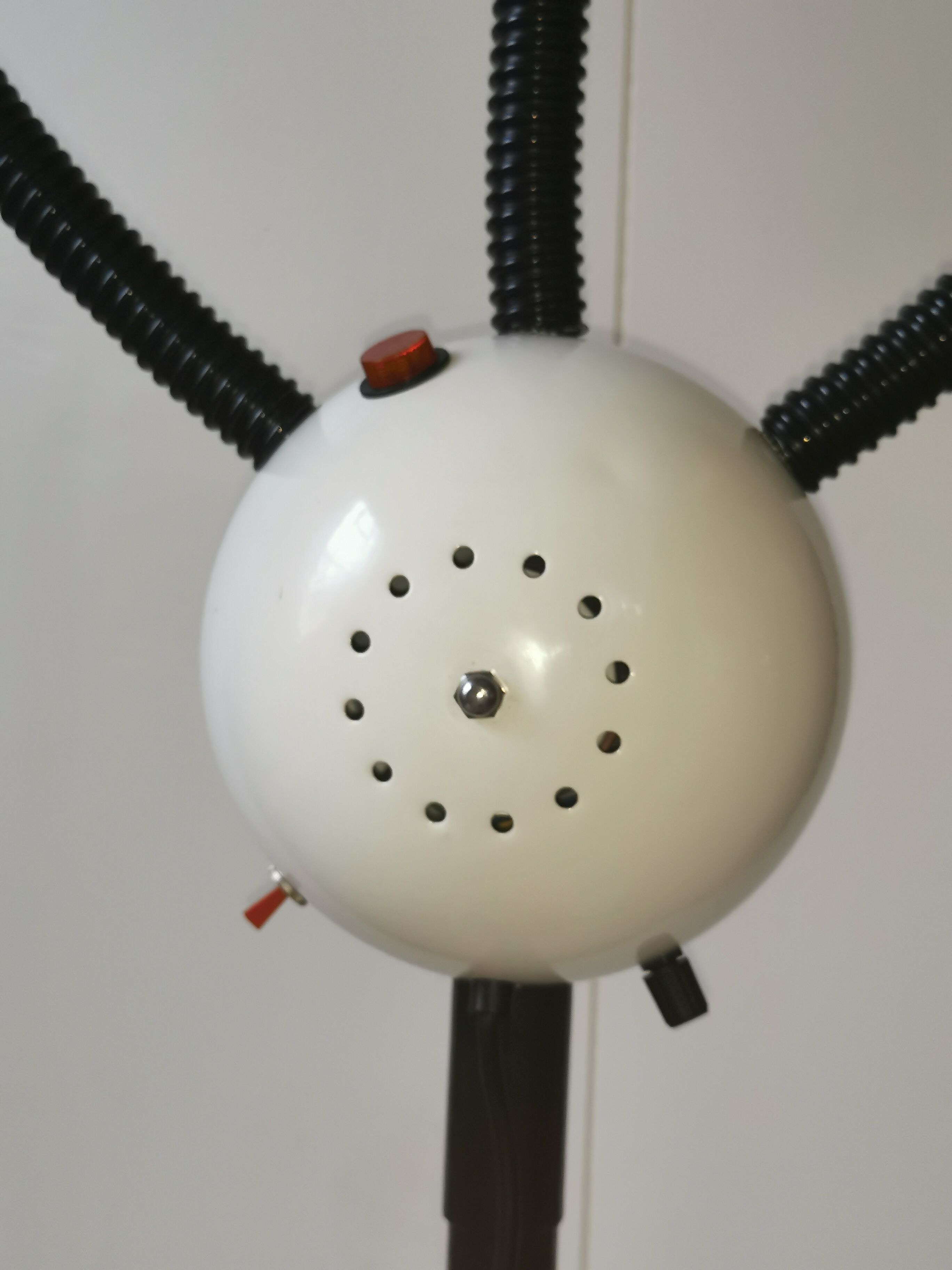 Space age lamp with 4 articulated spots, eyeball, sci-fi, 1970.