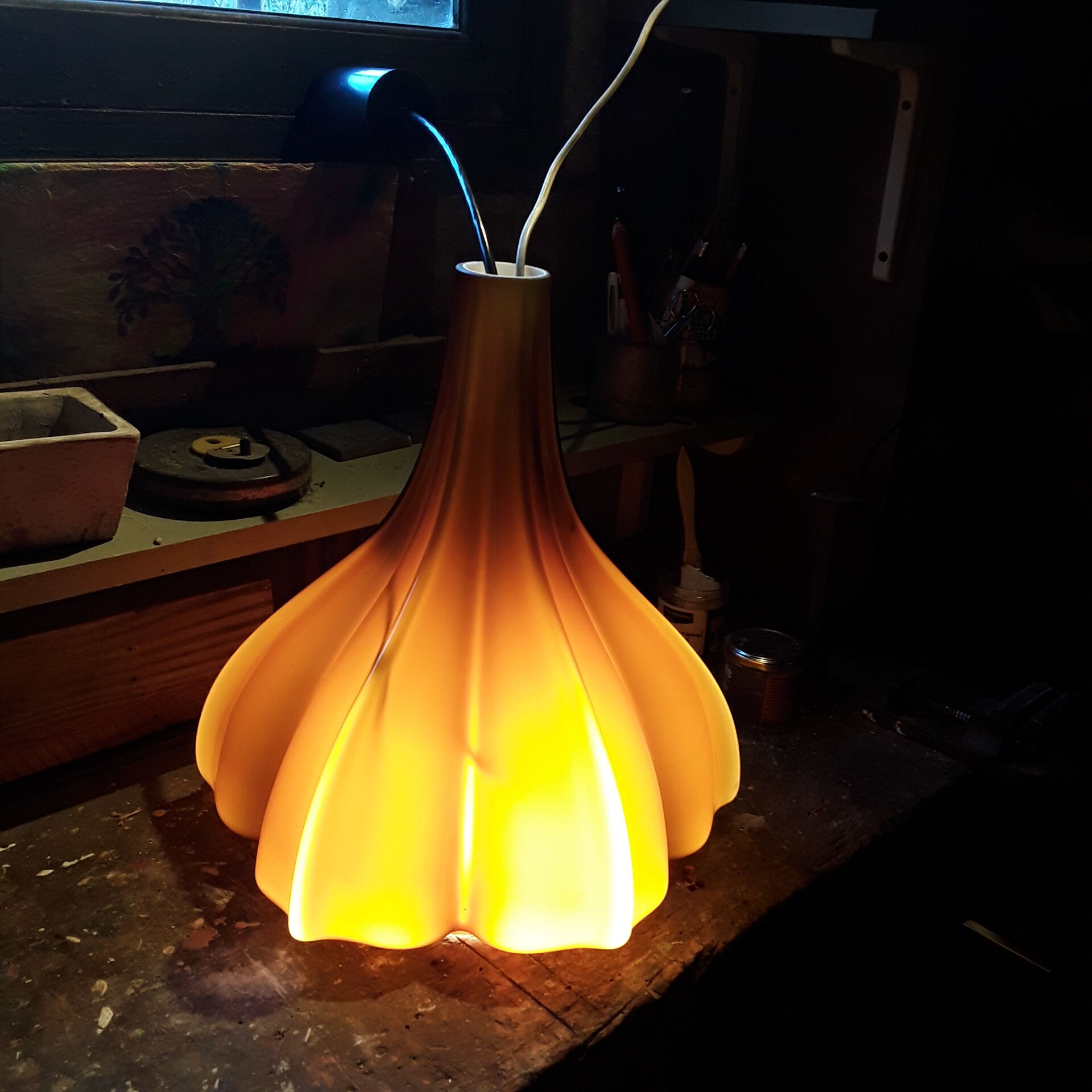 Vintage opaline pendant lamp