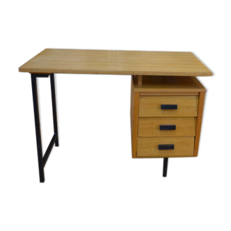 Bureau 1950 par Pierre Guariche en chêne et métal