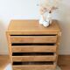 Commode vintage rénovée, chêne blond, pieds compas, années 50 60