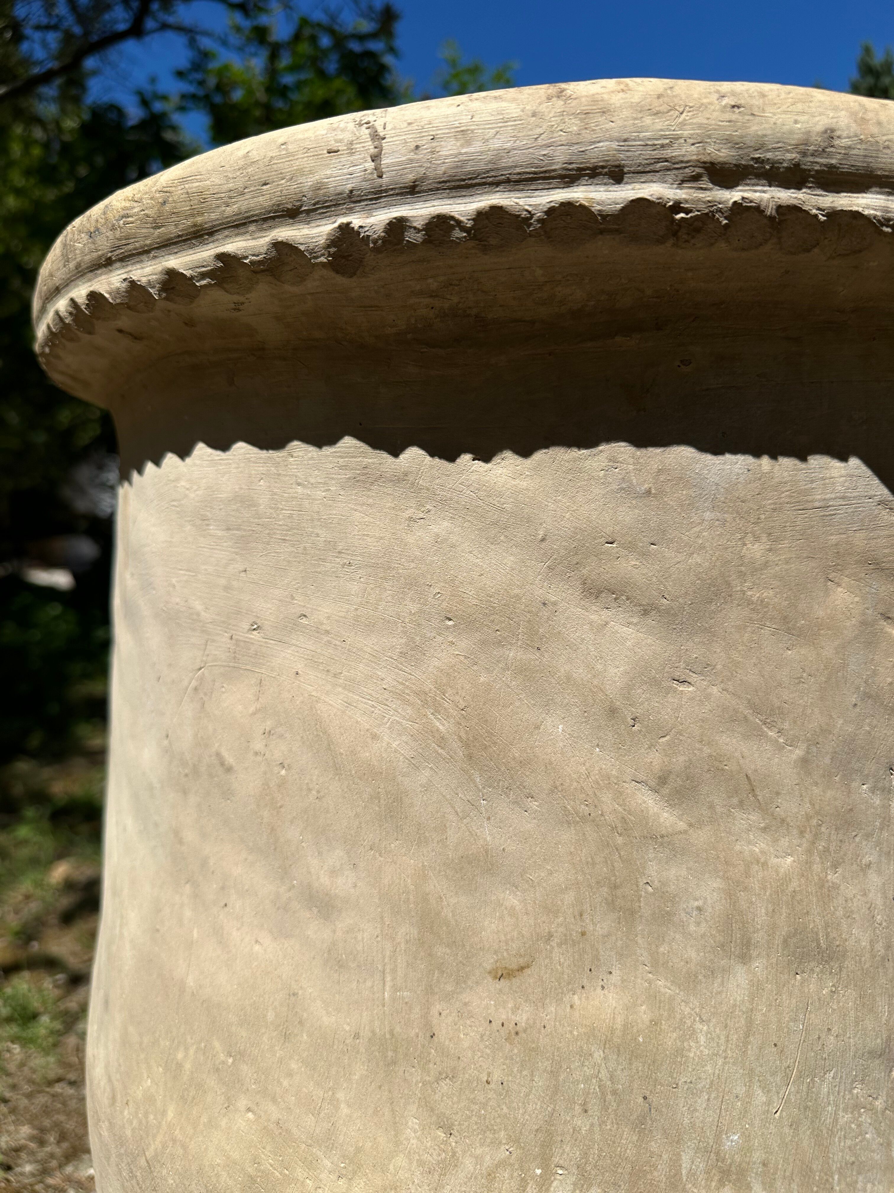 Ancient terracotta pottery jar from the 19th century.