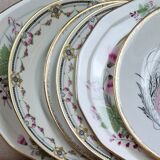 Composition de 6 assiettes plates en porcelaine