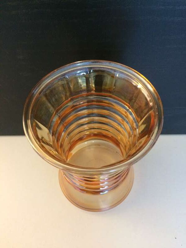 Vase pink iridescent glass