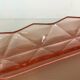 Empty pocket pencil holder pink glass