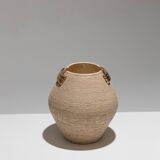 Ovoid vase in textured earthenware, 1940s