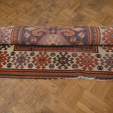 Tapis d'orient caucasien ancien fait main kazak 160 X 100cm