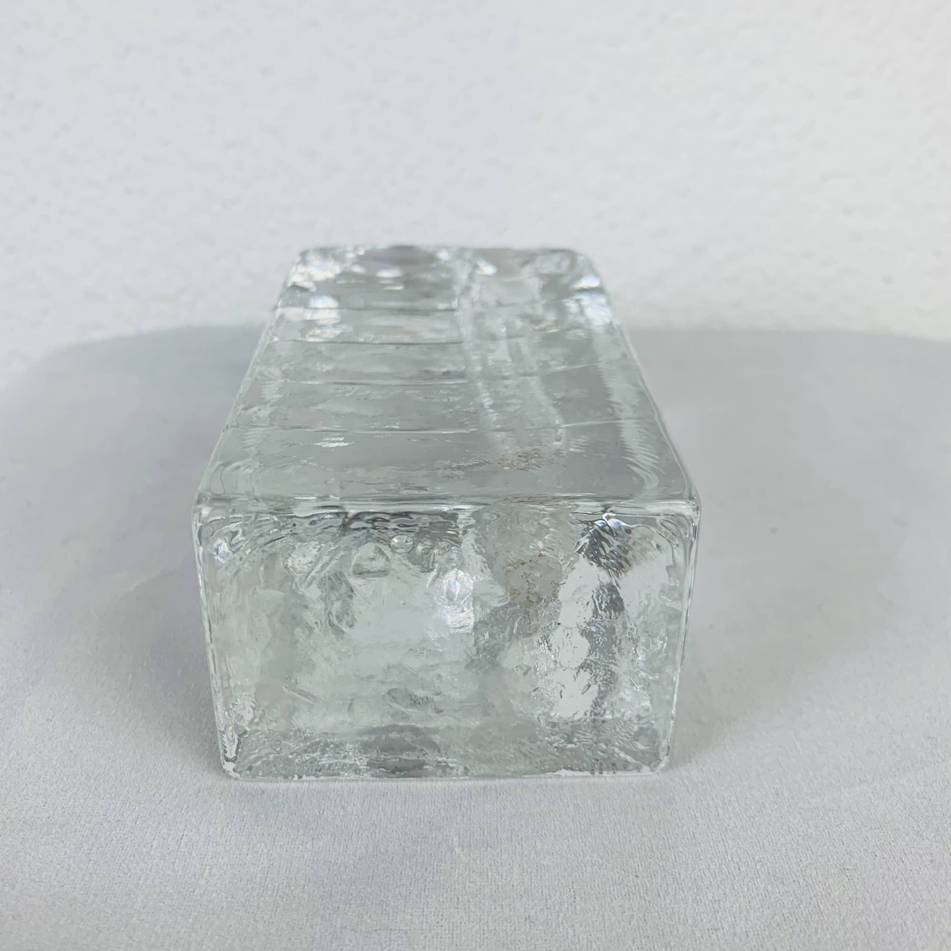 Glass block vase for Walther Glas 1960