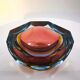 1960s Octagonal Multi-faceted Ashtray in Uranium Murano Glass