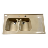 Évier double vasque/bac beige crème