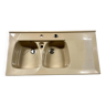 Cream beige double basin/bowl sink