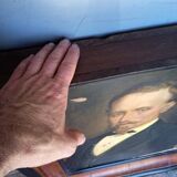 Portrait à l'huile sur toile, XIXème signé et daté
