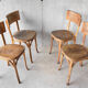 Suite de 4 chaises de bistrot Baumann 1950