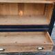 Two-tone black and honey bookcase
