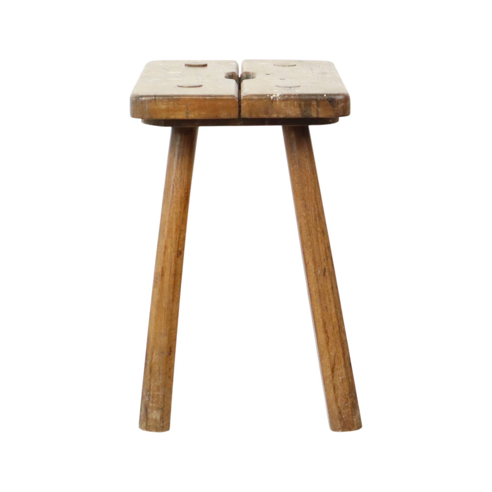 Characterful Milk Stool Solid Wood Stool Rustic