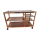 Vintage TV stand in brass and smoked glass 1970