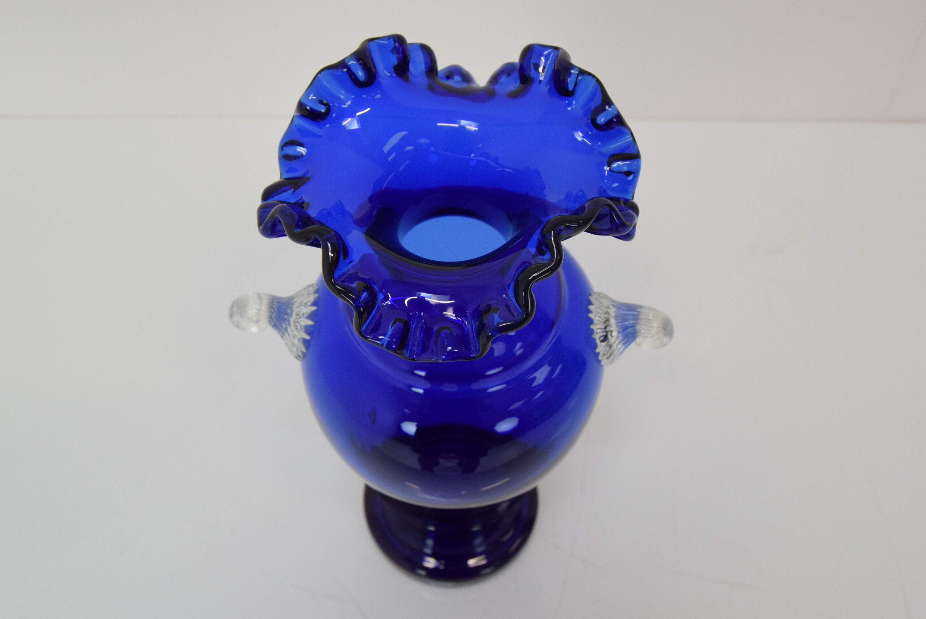 Art Czech Glass Vase, by Glasswork Novy Bor, 1950's.