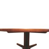 Danish solid teak round coffee table, 1970s