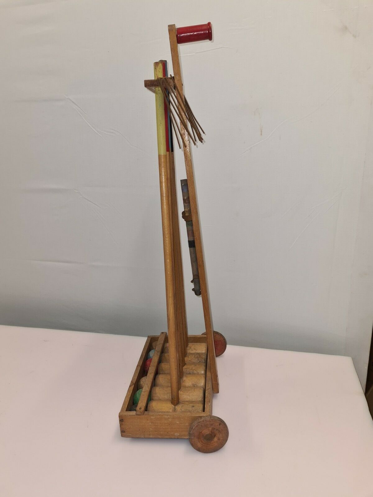 vintage wooden croquet game