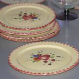 Eleven vintage plates in fine earthenware from Longchamp, Padua model.