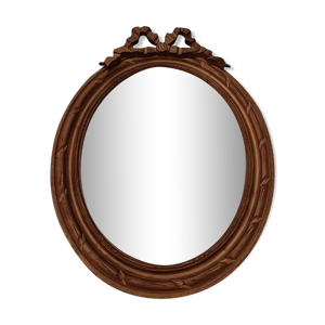 miroir médaillon bois