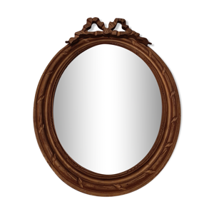 Miroir médaillon bois