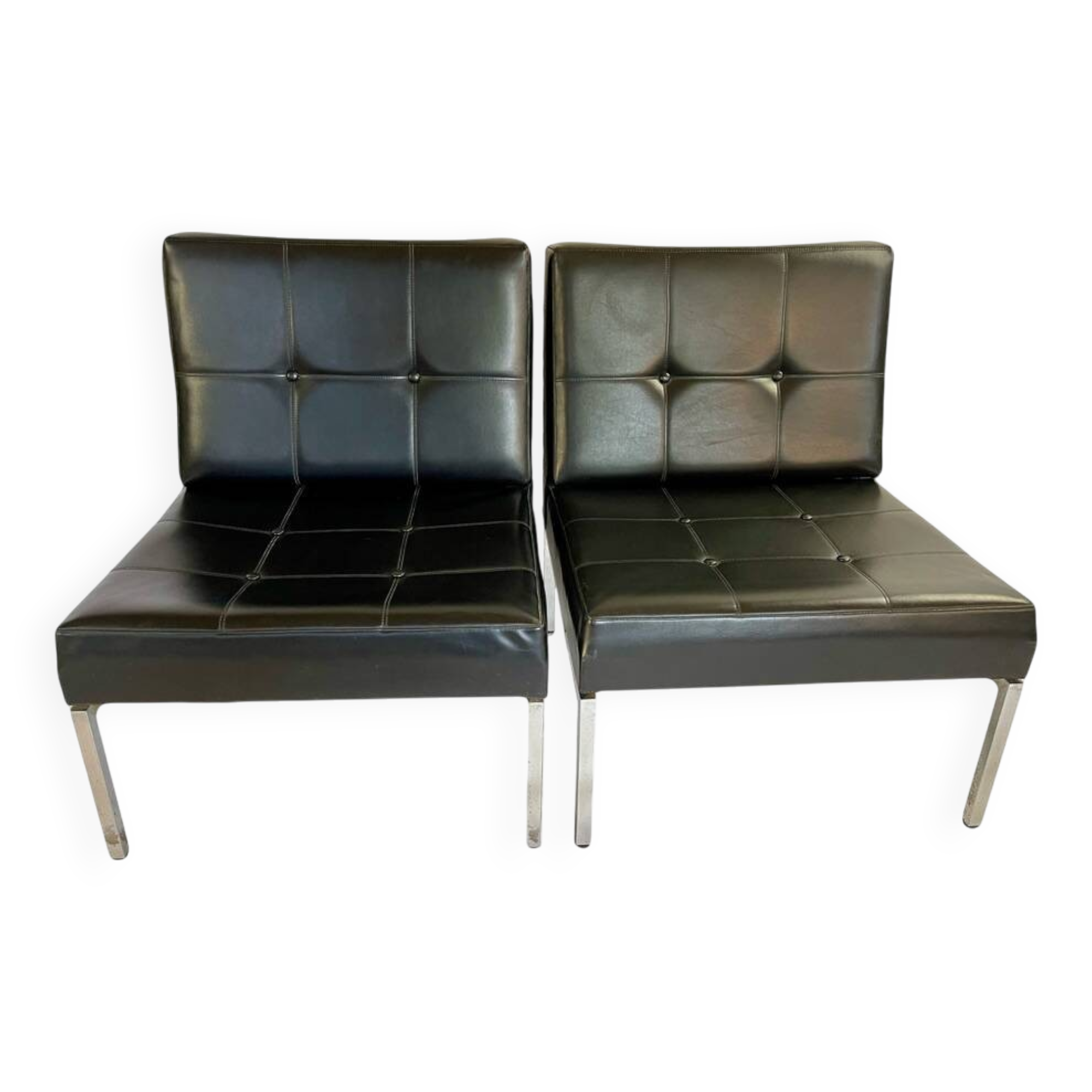 Pair of "samurai" armchairs by Joseph-André Motte for Airborne, 1970