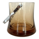 Vintage amber glass ice bucket – 1970s