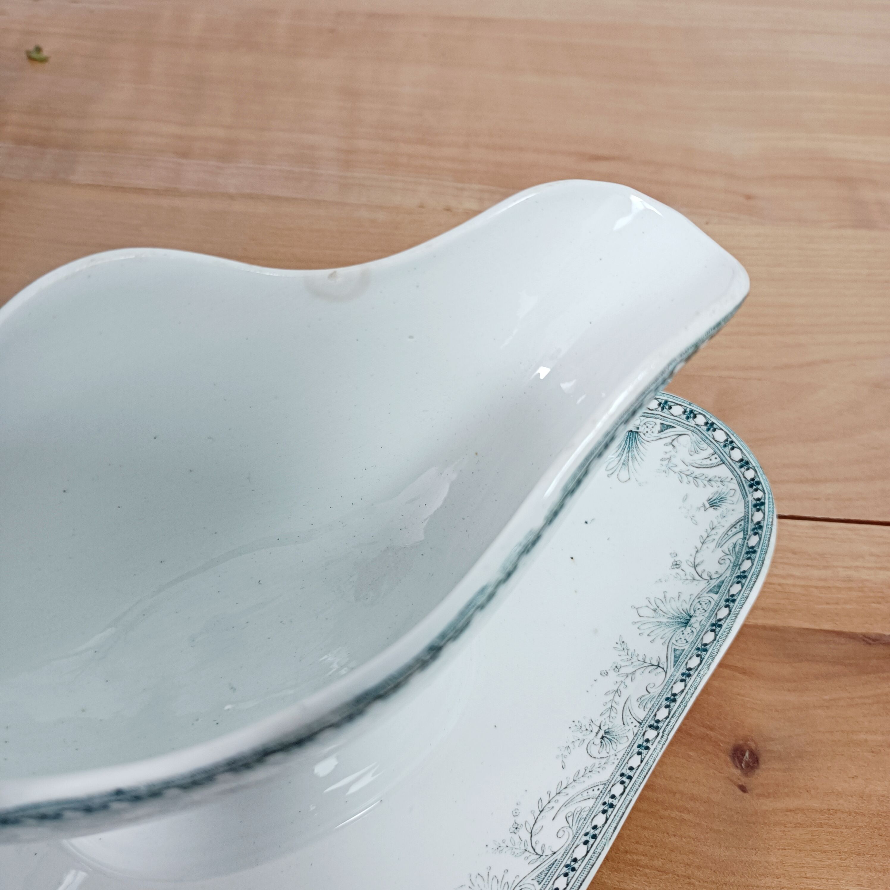 Saucière iron earth, green décor