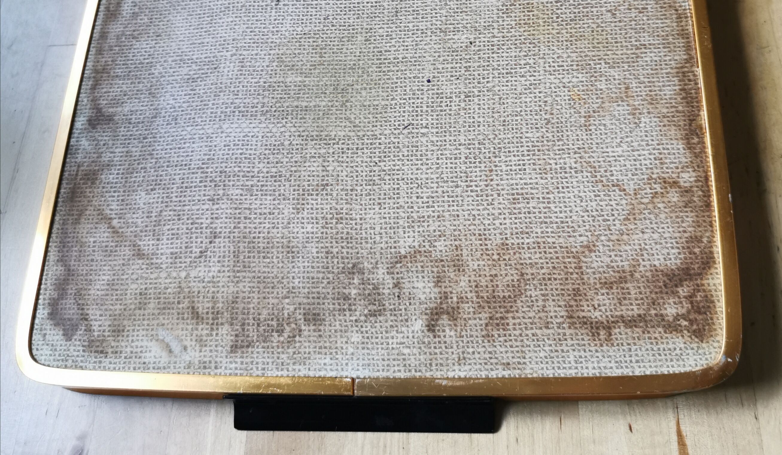 Vintage gold metal flowers tray