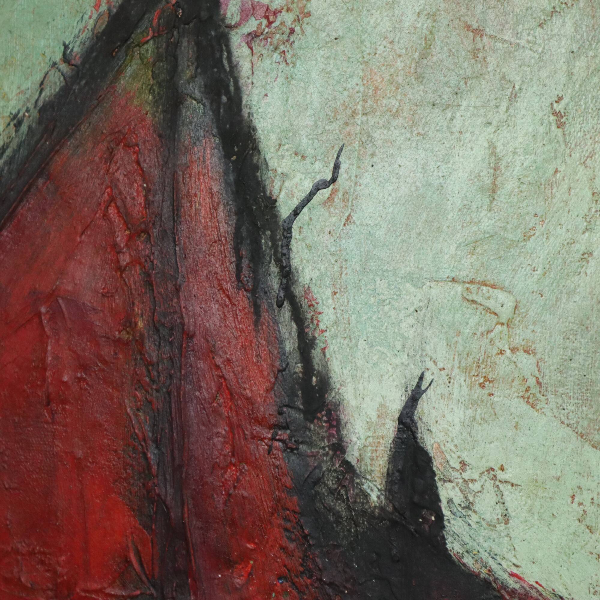 Abstract Boat Art Oil On Canvas XL Huge Painting Signed 146x114cm