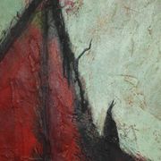 Abstract Boat Art Oil On Canvas XL Huge Painting Signed 146x114cm