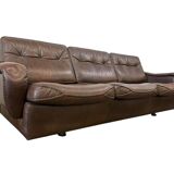 Vintage Danish leather canapé 'Madsen & Schubell' in brown