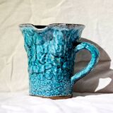 Blue textured ceramic handmade mug