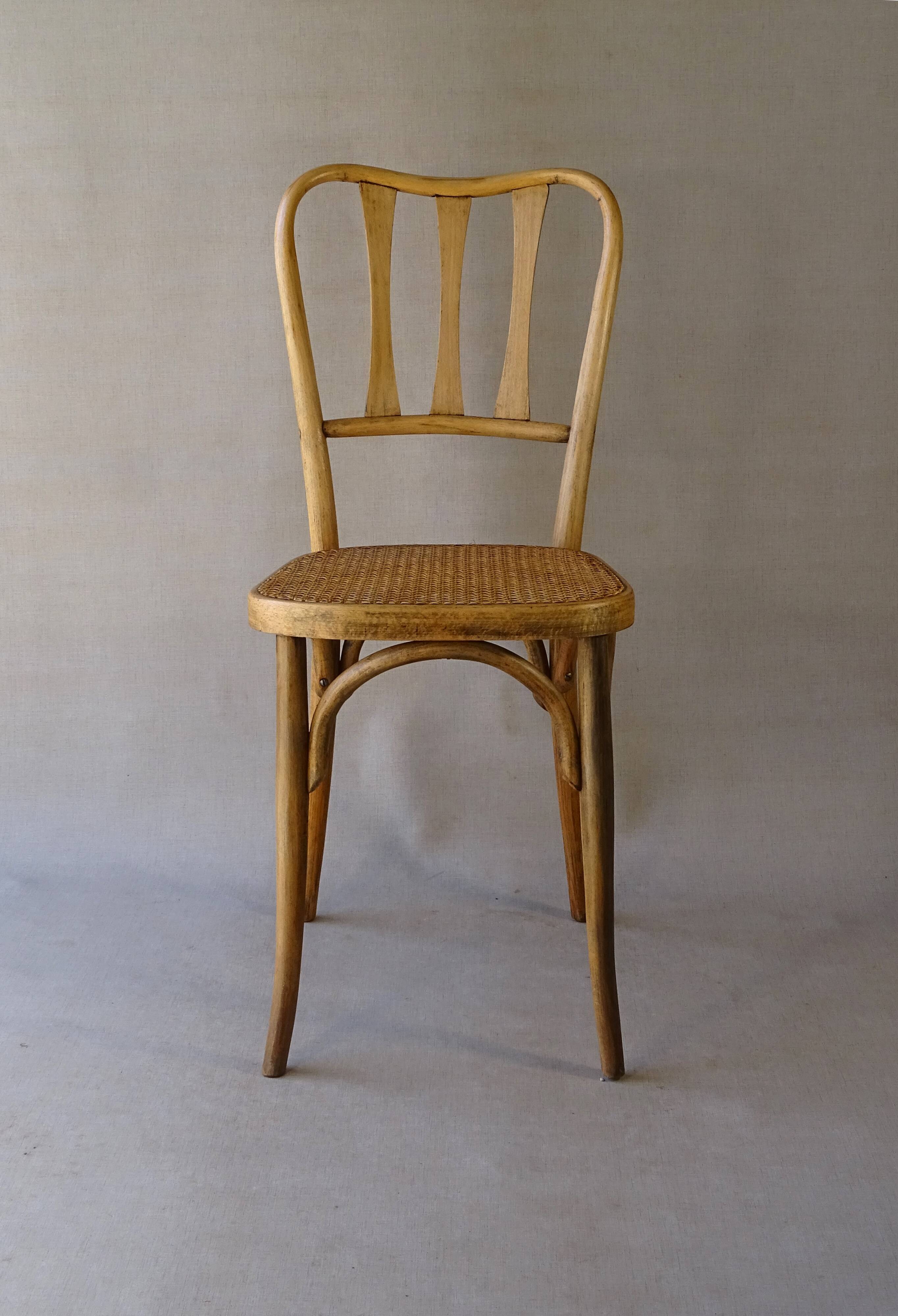 2 caned bistro chairs, Horgen Glarus (Switzerland), around 1925 - no Thonet.
