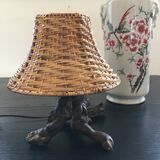 Lamp in vine roots and rattan
