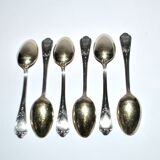 DEETJEN Lot of 6 silver-plated metal moka teaspoons Louis XV Rocaille no. 25