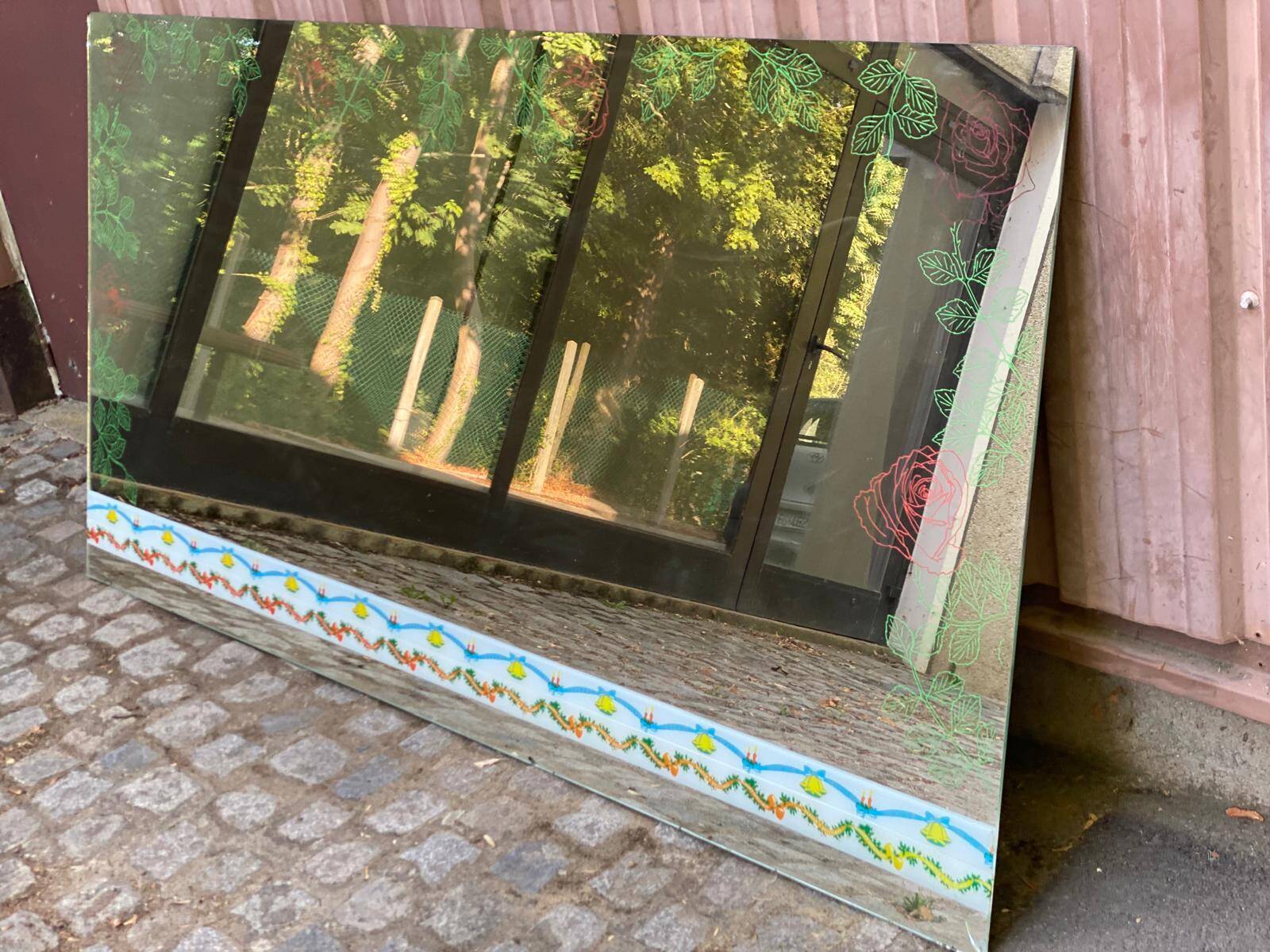 Grand miroir mural rectangulaire vintage 200x100cm