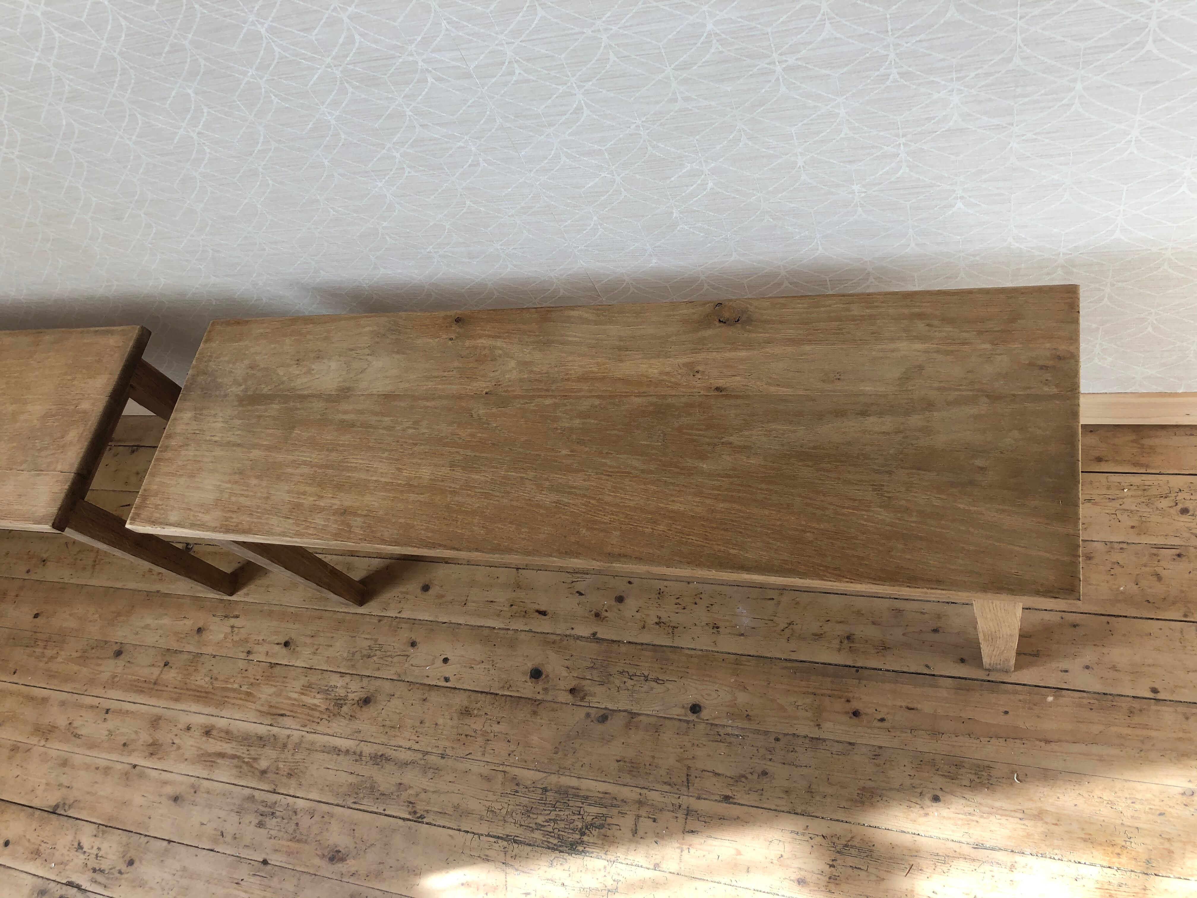 Paire de banc en bois chêne