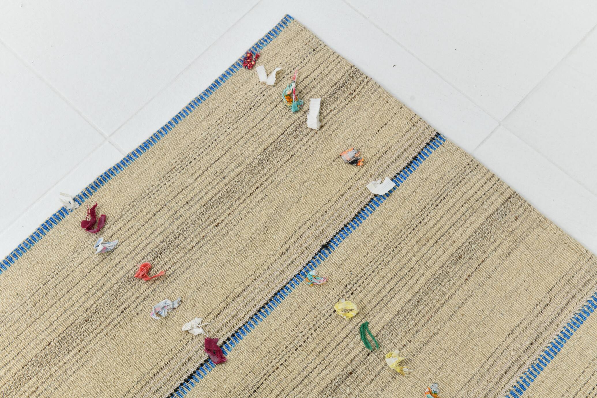 5x8 Turkish Mid Century Modern Cream & Brown Kilim Rug, 151x230Cm