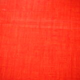 TABLE with two Italian EXTENSIONS and its 6 vintage CHAIRS of the 1970s in red color