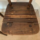 Set of 6 brutalist wooden chairs