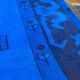 Asymmetric Blue Turkish Rug Pillow, 16x16 Square Wool Cushion Cover