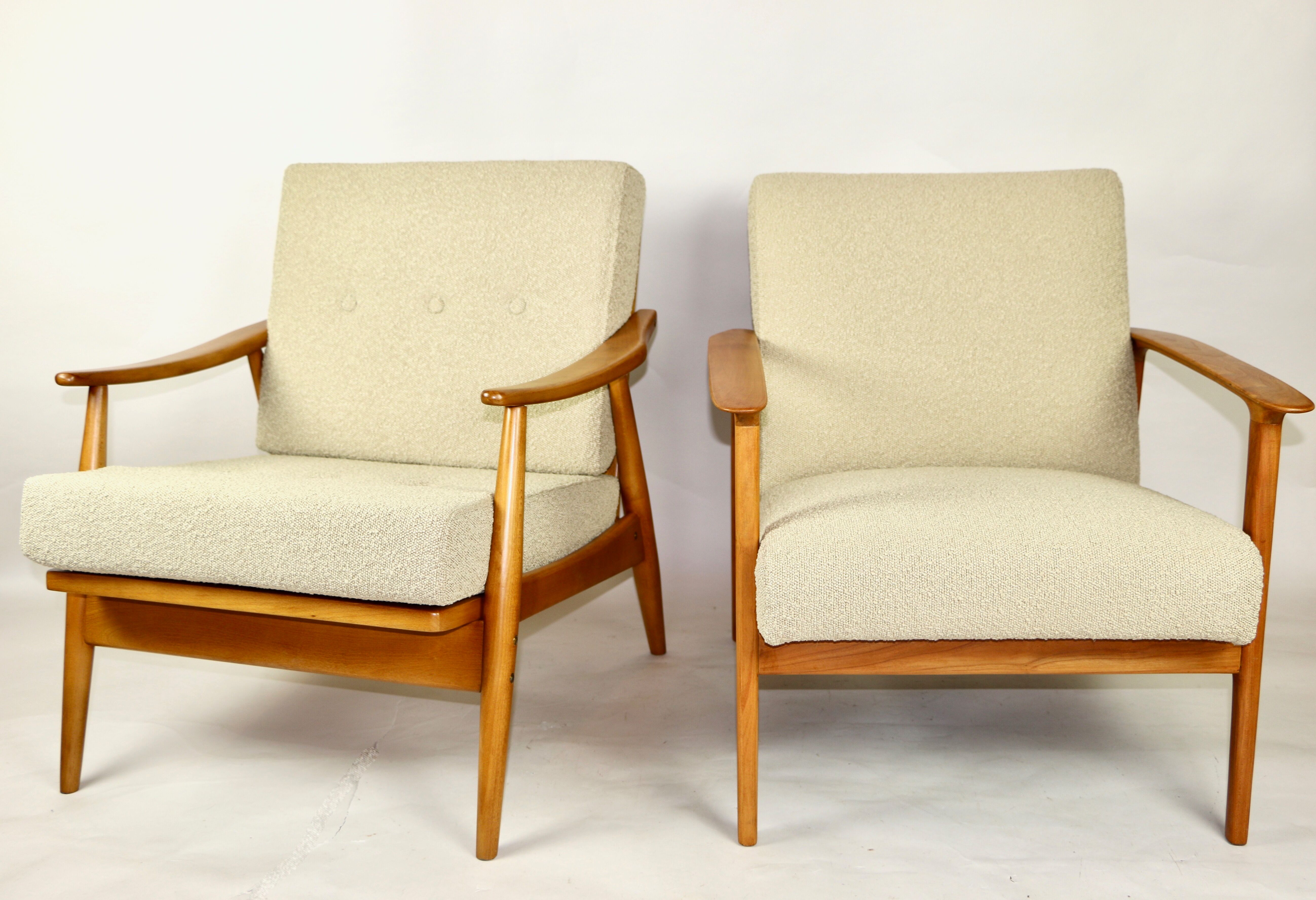 Fauteuil danoise beige en Boucle années 1970
