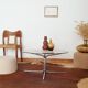 Table basse vintage années 60 / 70 verre fumé