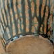 Enamelled sandstone vase